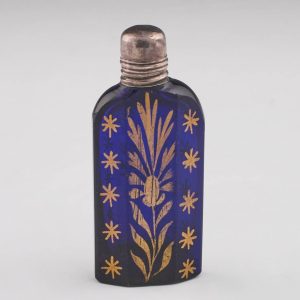 A Small Bristol Blue Giles Gilded Scent Bottle c1765