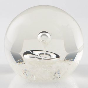 A Selkirk Glass Peter Holmes  Limited Edition Paperweight  Space Globe 1980