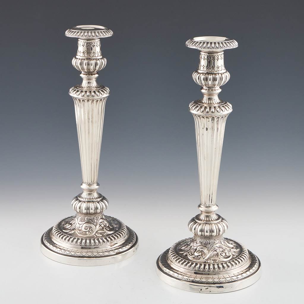 A Pair of Silver Candlesick Holders