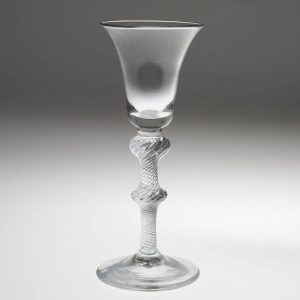 Georgian Wine Glass with Double Knopped Air Twist Stem