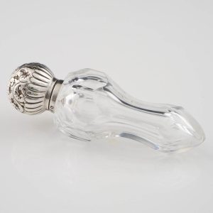 Victorian Sterling Silver Hinged Top Perfume Bottle Birmingham 1899