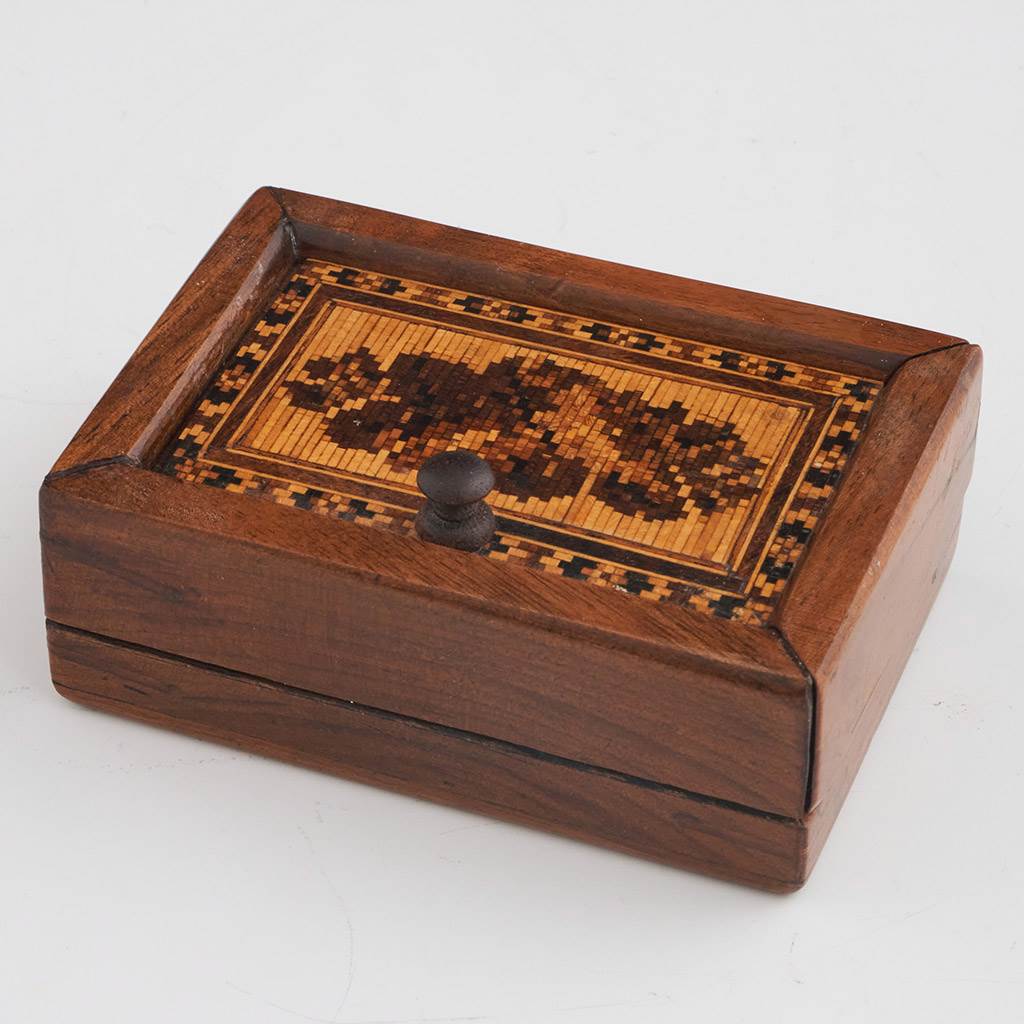 Tunbridge Ware Trinket Box With Secret Compartment c1870
