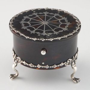 Sterling Silver and Tortoiseshell Trinket Box London 1909