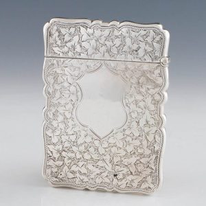Boxed Mappin & Webb Sterling Silver Card Case Birmingham 1894