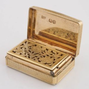 Parcel Gilt Sterling Silver Miniature Vinaigrette Charles Rawlings London 1823