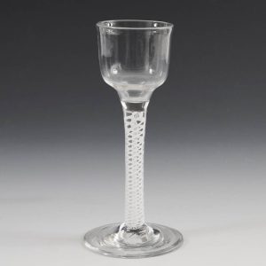 Double Series Opaque Twist Georgian Wine Glass c1760