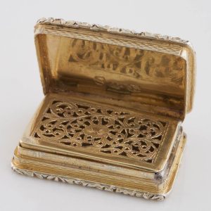 Parcel Gilt Sterling Silver Vinaigrette Birmingham 1823