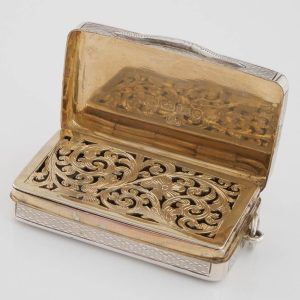 Large Sterling Silver Vinaigrette Birmingham 1876