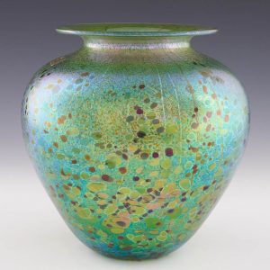 Signed Timothy Harris Isle of Wight Summer Fruits Greenberry Baluster Vase c2005