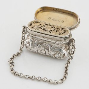 Novelty Silver Bag Vinaigrette Birmingham 1850