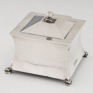Sterling Silver and Glass Inkwell Birmingham 1915
