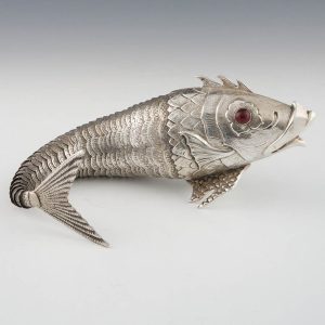 Large Mid 20th Century Spanish Silver Articulated Fish Sculpture