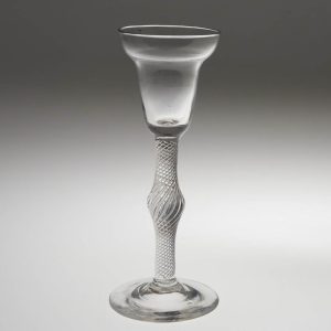 Pan Topped Air Twist Stem Wine Glass c1750