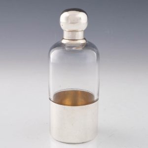 Sampson Mordan Silver and Glass Spirit Flask London 1893