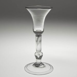 An 18th Century Balustroid Stem Kit-Cat Wine Glass c1740