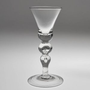 A Fine Georgian Baluster Stem Wine Glass c1730