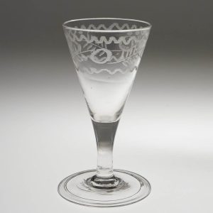 Engraved Georgian Gin Glass c1750