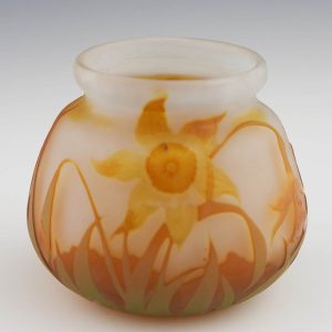 Emile Galle Cameo Glass Daffodil Vase c1910