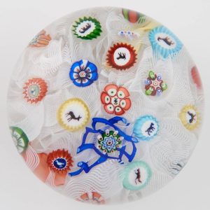 Antique Baccarat Paperweight - Gridel B1848 Muslin 1848