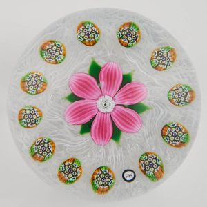 Peter Holmes Borders Art Glass Lampwork Millefiori Paperweight 1/1 c2002