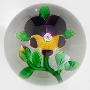 Antique Baccarat Pansy Lampwork Paperweight c1880
