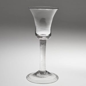 18th Century Wine Glass with Folded Foot c1745