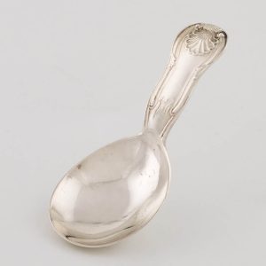 Sterling Silver Caddy Spoon Dublin Cast Decoration c1813