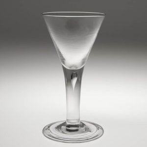 Plain Stem Georgian Wine Glass With Folded Foot c1745
