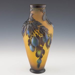Galle Plum Souffle Vase c1920