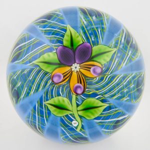 William Manson Paperweight Lampwork Pansy c1990