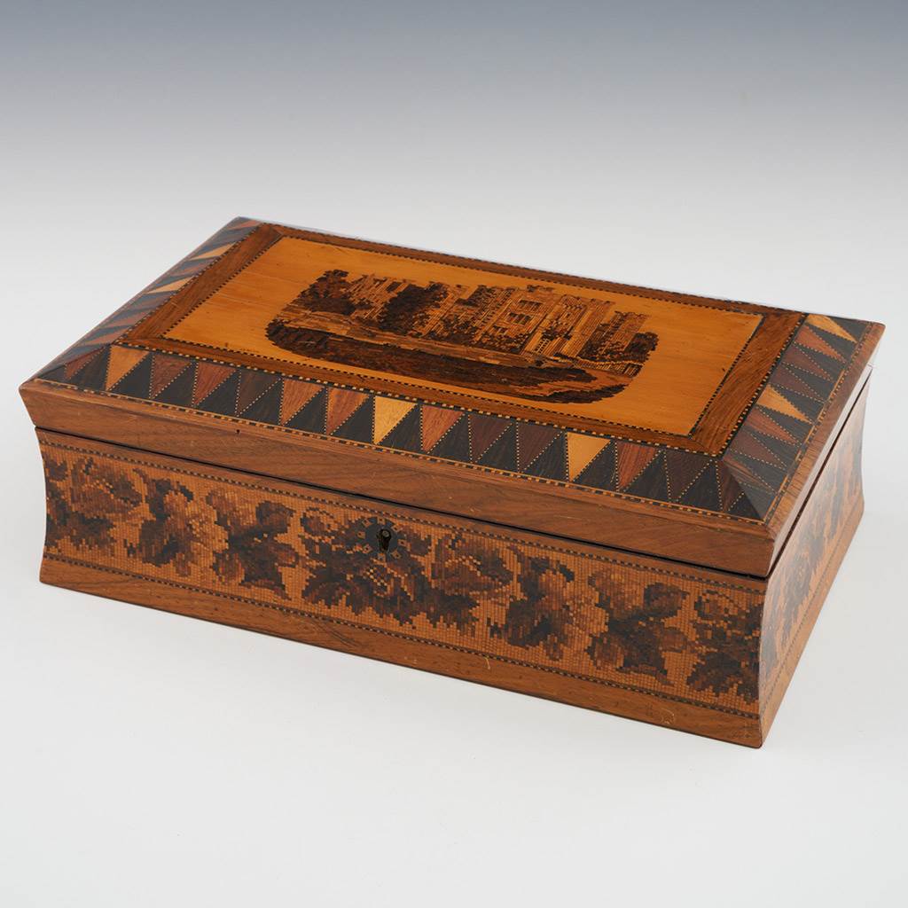 Tunbridge Ware Jewellery Box Depicting Hever Castle