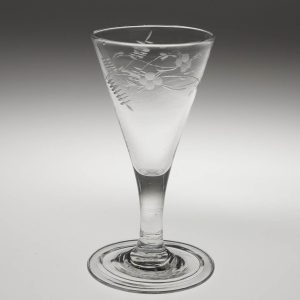 Engraved Georgian Gin Glass c1780