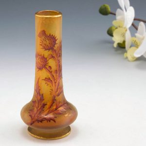 Daum Nancy Miniature Glass Thistle Vase c1895