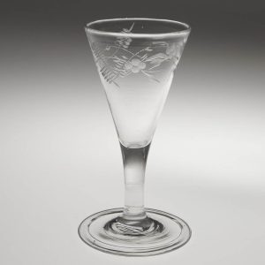 Engraved Georgian Gin Glass c1780