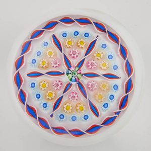 John Deacons Torsade Six Radial Paperweight c2000