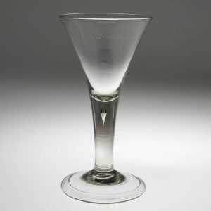 Georgian Plain Stem Wine Goblet With Folded Foot