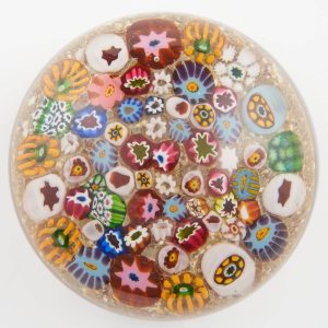 Ysart Scramble Millefiori Magnum Paperweight c1950