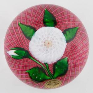 St Louis Paperweight Pom-Pom and Bud Reticello 1983
