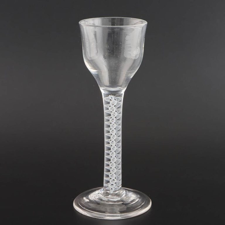 Opaque Twist Stem Georgian Wine Glass c1760