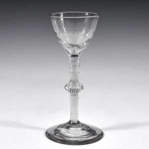 Rare Georgian Wine Glass with Opaque Twist Stem c1760