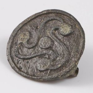 Roman Jewellery Bronze Disc Brooch with Triskele 1st-2nd Century
