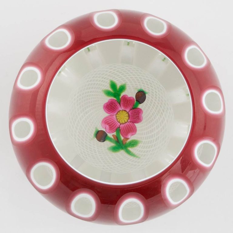 Perthshire Paperweight Ruby Double Overlay 1984G