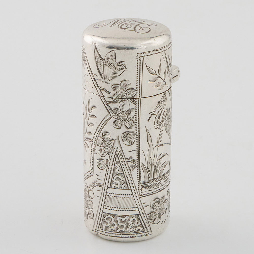 Victorian silver perfume bottle