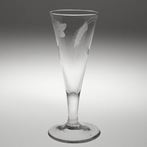 Georgian Ale Glass with Engraved Hops and Barley c1780
