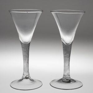 Pair of Air Twist Wine Glasses 18th Century