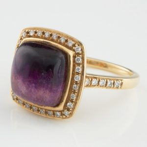 Blue John Ring Gold Mounted with Diamonds