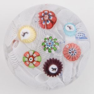Baccarat Paperweight Millefiori and Gridels Miniature c1850