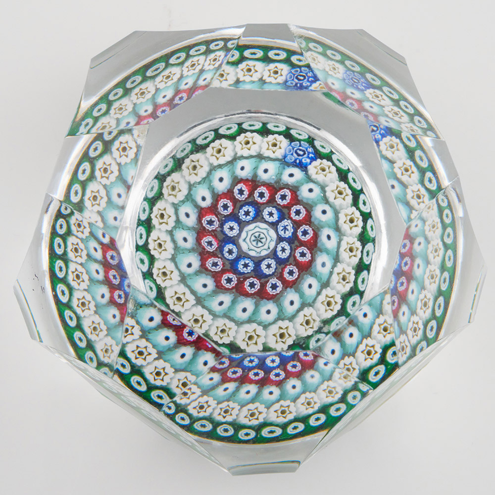 Whitefriars paperweight faceted millefiori