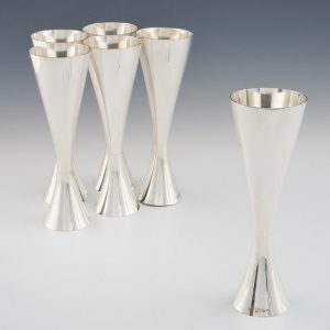 Italian Silver Champagne Flutes Brandimarte