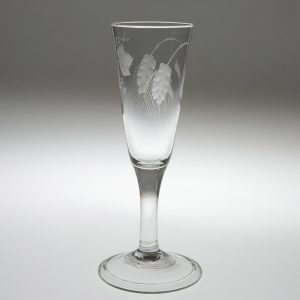 Georgian Ale Glass with Engraved Hops and Barley